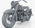 Harley-Davidson Panhead Hydra-Glide E F 1949 Modello 3D clay render