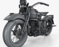 Harley-Davidson 45 WL 1940 3d model wire render