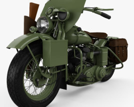 Harley-Davidson WLA 1941 US Army Motorcycle 3D model