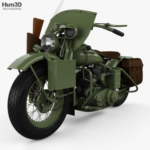 Harley-Davidson WLA 1941 US Army Motorcycle Modèle 3D