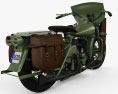 Harley-Davidson WLA 1941 US Army Motorcycle 3D-Modell Rückansicht