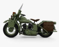 Harley-Davidson WLA 1941 US Army Motorcycle 3D-Modell Seitenansicht