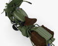Harley-Davidson WLA 1941 US Army Motorcycle 3d model top view