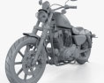 Harley-Davidson Sportster Iron 883 2016 3d model clay render