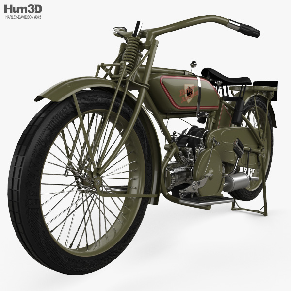 Harley-Davidson 19W Sport Twin 1919 3D 모델 