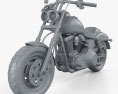 Harley-Davidson Dyna Fat Bob 2016 3d model clay render