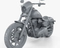 Harley-Davidson Dyna Low Rider S 2016 3d model clay render