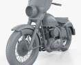 Harley-Davidson KH Elvis Presley 1956 3D модель clay render