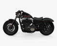 Harley-Davidson Sportster 1200 Forty-Eight 2013 3d model side view