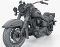 Harley-Davidson Softail Deluxe with HQ dashboard 2006 3D模型 wire render