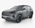 Haval F7 with HQ interior 2021 3d model wire render