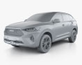 Haval F7 with HQ interior 2021 3d model clay render
