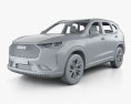 Haval H6 with HQ interior 2022 3d model clay render