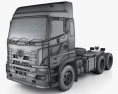 Hino 700 (2845) 트랙터 트럭 2009 3D 모델  wire render