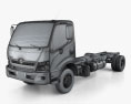 Hino 195 シャシートラック HQインテリアと 2012 3Dモデル wire render