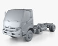 Hino 195 Chassis Truck with HQ interior 2016 3d model clay render