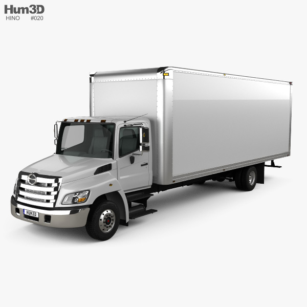 Hino 258 Box Truck 2017 Modello 3D