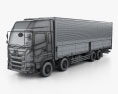 Hino 700 Profia 箱式卡车 4轴 2017 3D模型 wire render