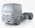 Hino 500 Chassis Truck 2022 3d model clay render