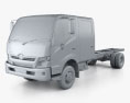 Hino 300 Crew Cab Chassis Truck 2019 3d model clay render