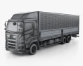 Hino 700 Profia 箱式卡车 3轴 2017 3D模型 wire render