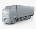 Hino 700 Profia Box Truck 3-axle 2020 3d model clay render