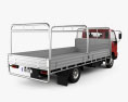 Hino 300 Flatbed Truck 2022 Modello 3D vista posteriore