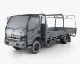 Hino 300 Flatbed Truck 2022 3d model wire render