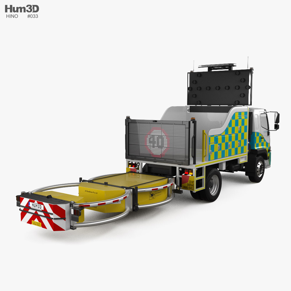 Hino FG Road Service Truck 2021 3Dモデル 後ろ姿