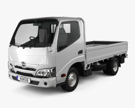 Hino Dutro Single Cab Flatbed Truck 2022 3Dモデル