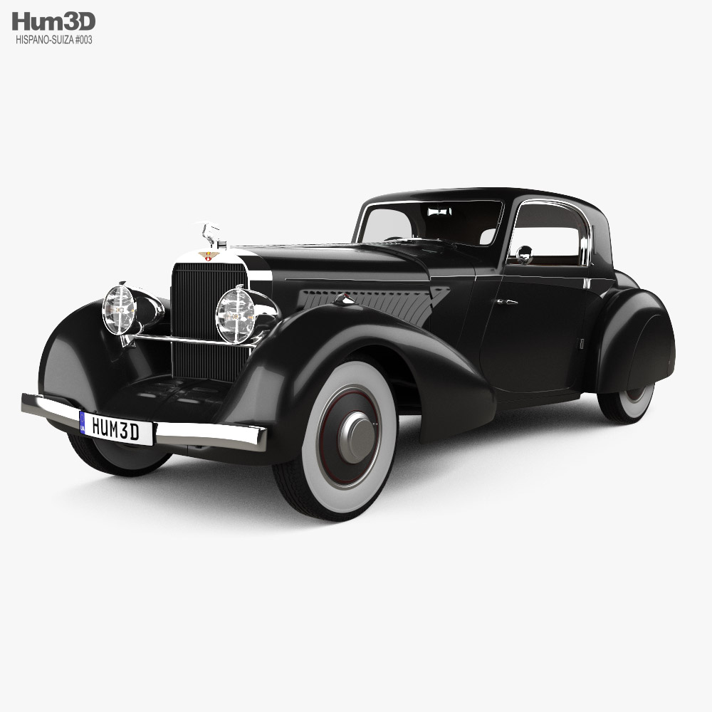 Hispano Suiza K6 인테리어 가 있는 와 엔진이 1937 3D 모델 