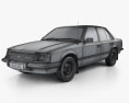 Holden Commodore with HQ interior 1980 3d model wire render