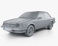 Holden Commodore with HQ interior 1980 3d model clay render