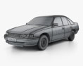 Holden Commodore 1991 3d model wire render