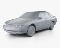 Holden Commodore 1991 3d model clay render