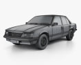 Holden Commodore 1981 3d model wire render