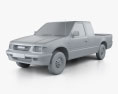 Holden Rodeo Space Cab 2003 3D-Modell clay render