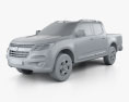 Holden Colorado LS Crew Cab 2015 3D-Modell clay render