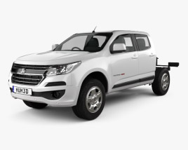 Holden Colorado LS Crew Cab Chassis 2019 Modello 3D