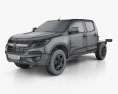Holden Colorado LS Crew Cab Chassis 2019 3d model wire render