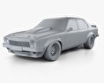 Holden Torana 4ドア レースカー HQインテリアと 1977 3Dモデル clay render