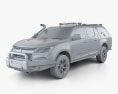 Holden Colorado Crew Cab Divisional Van 2021 3d model clay render