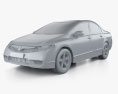 Honda Civic 세단 2009 3D 모델  clay render