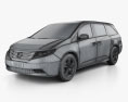 Honda Odyssey 2015 3D 모델  wire render