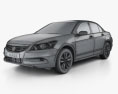Honda Accord 轿车 2012 3D模型 wire render
