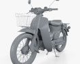 Honda Super-Cub 1971 3D模型 clay render