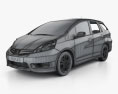 Honda Fit (Jazz) Shuttle 2015 3d model wire render