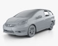 Honda Fit (Jazz) Shuttle 2015 3D模型 clay render