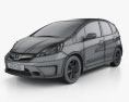 Honda Fit (GE) Twist with HQ interior 2014 3d model wire render