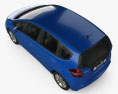 Honda Jazz 2014 3D模型 顶视图